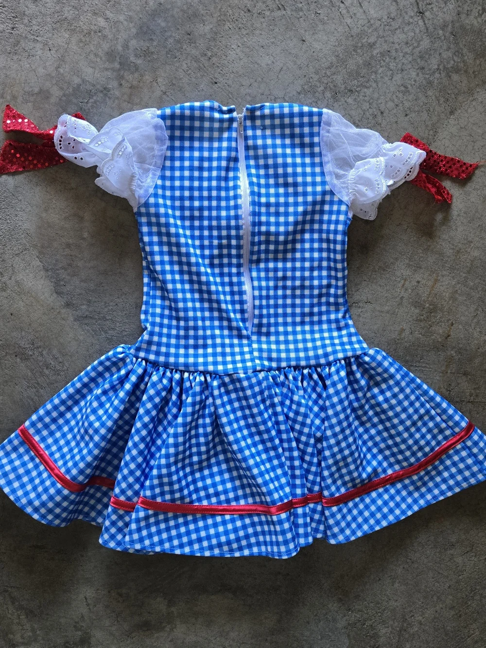 Vintage Girls Dorothy Gingham Kids Costume Dress with Red Accents 4T